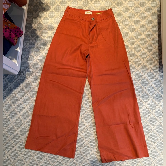 Maeve Rust Wide-Leg Pants Size 27 - Picture 1 of 3